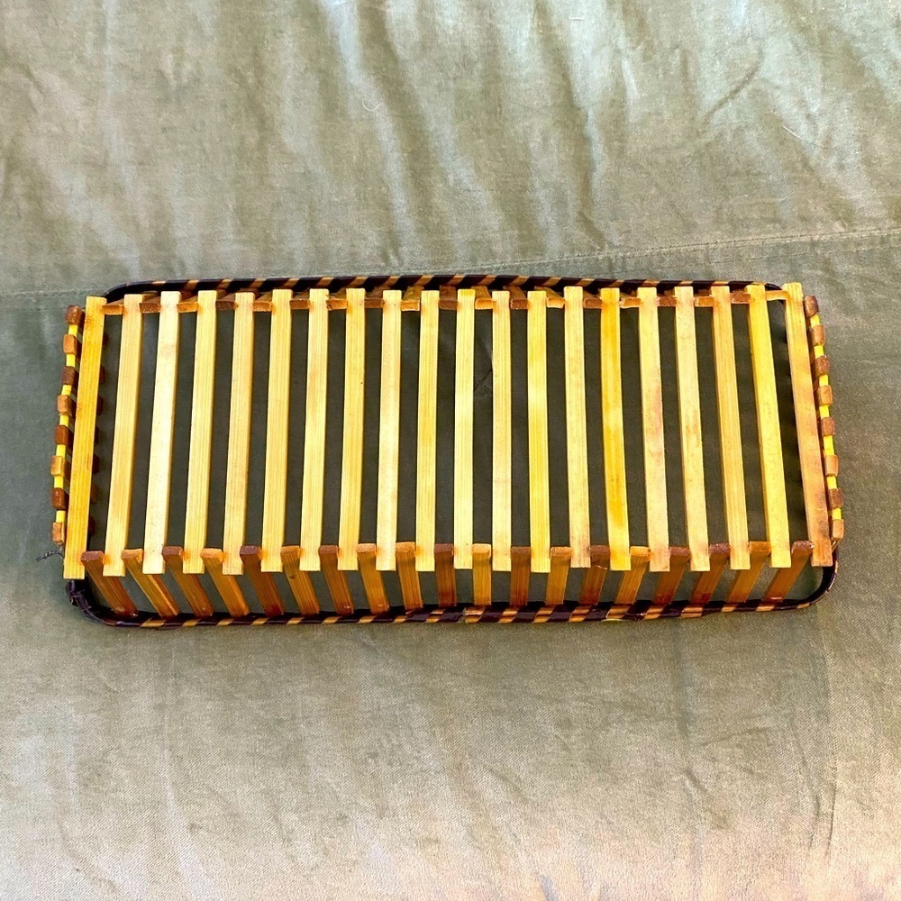 Bamboo basket holder rectangular #OS - Picture 2 of 2